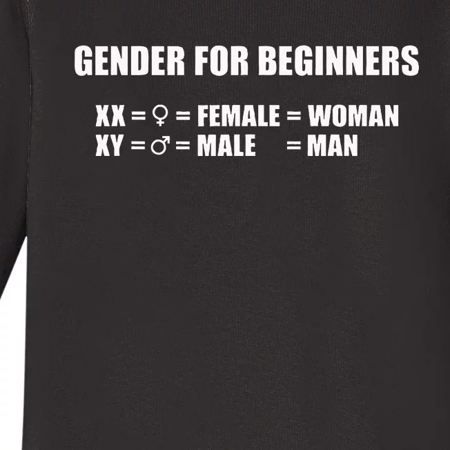 Gender For Beginners Xx Woman Xy Man Baby Long Sleeve Bodysuit