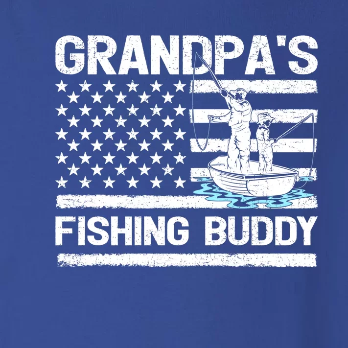 Grandpa's Fishing Buddy American Flag Fishing Father's Day Cool Gift Toddler Long Sleeve Shirt