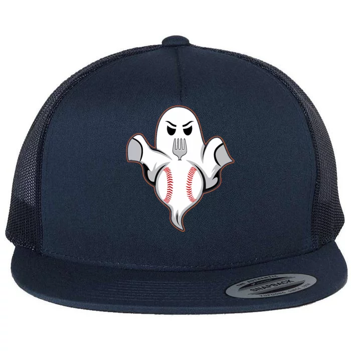 Ghost Forkball Baseball Pitch Fork Ball Strikeout Pitcher Flat Bill Trucker Hat