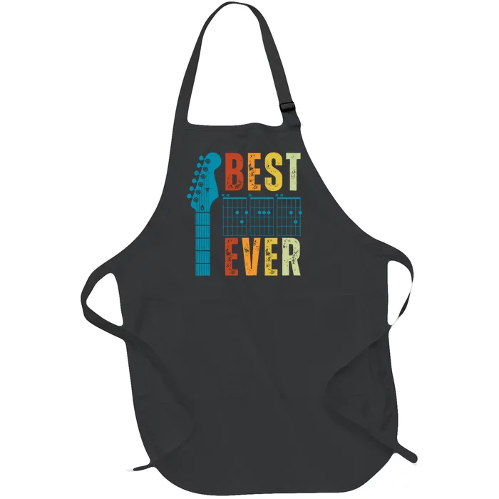 Guitarist Father Best Dad Ever Retro Gift Full-Length Apron With Pocket