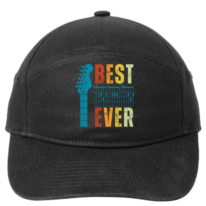 Guitarist Father Best Dad Ever Retro Gift 7-Panel Snapback Hat