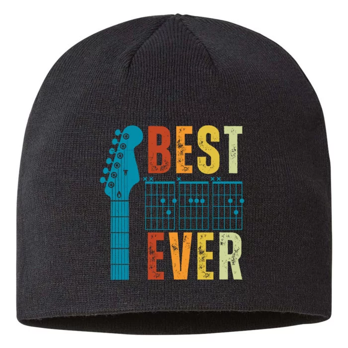 Guitarist Father Best Dad Ever Retro Gift 8 1/2in Sustainable Knit Beanie