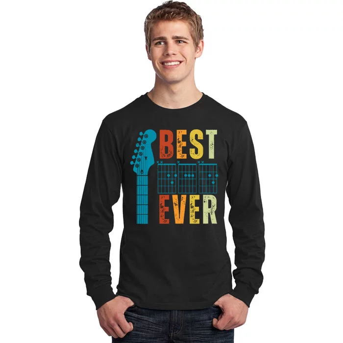 Guitarist Father Best Dad Ever Retro Gift Tall Long Sleeve T-Shirt