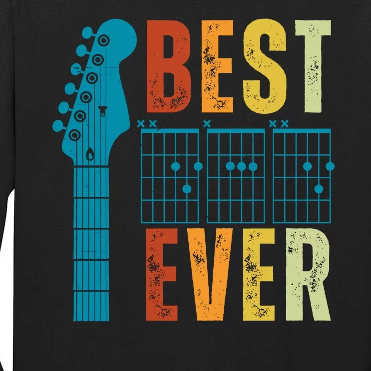 Guitarist Father Best Dad Ever Retro Gift Tall Long Sleeve T-Shirt