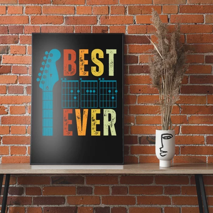 Guitarist Father Best Dad Ever Retro Gift Poster