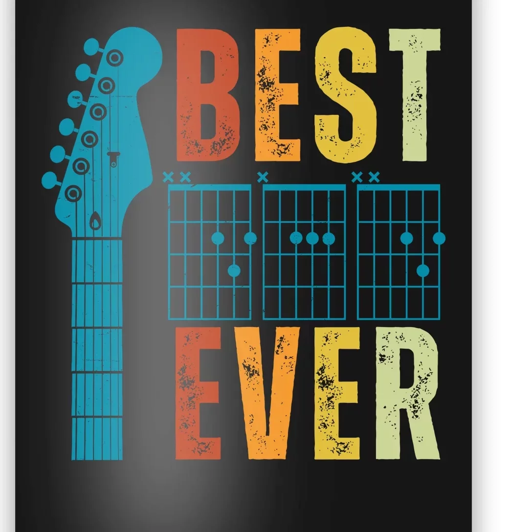 Guitarist Father Best Dad Ever Retro Gift Poster