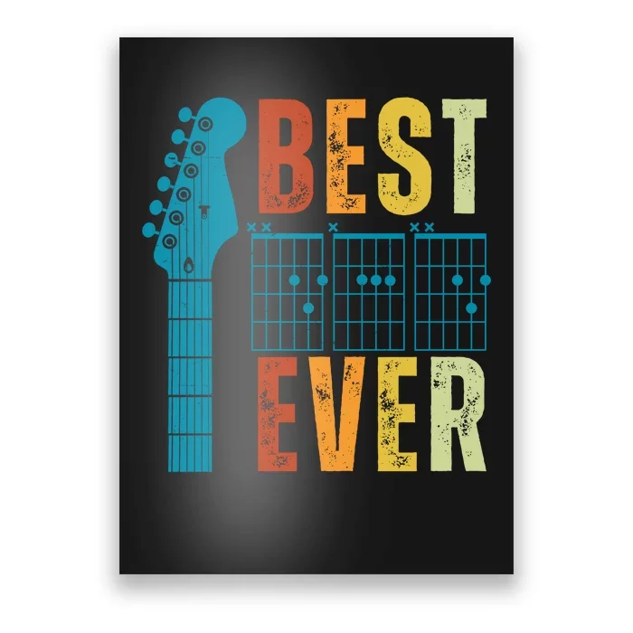 Guitarist Father Best Dad Ever Retro Gift Poster