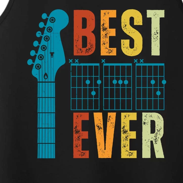 Guitarist Father Best Dad Ever Retro Gift Performance Tank