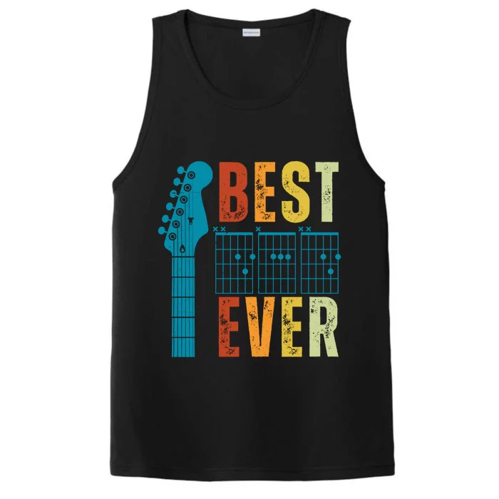 Guitarist Father Best Dad Ever Retro Gift Performance Tank