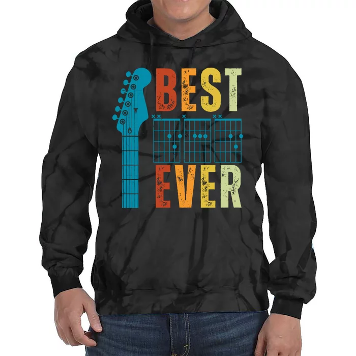 Guitarist Father Best Dad Ever Retro Gift Tie Dye Hoodie