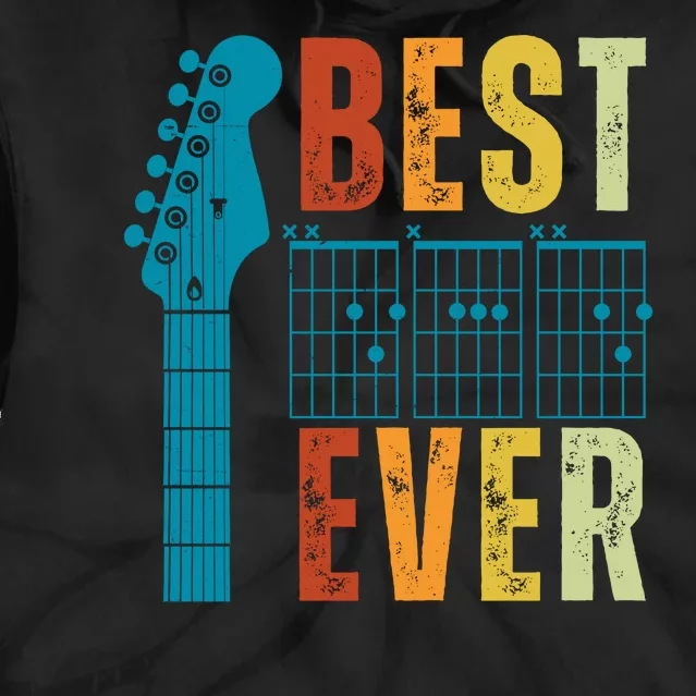 Guitarist Father Best Dad Ever Retro Gift Tie Dye Hoodie