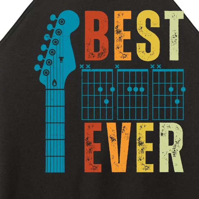 Guitarist Father Best Dad Ever Retro Gift Women’s Perfect Tri Rocker Tank