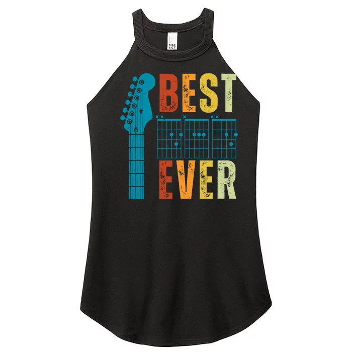 Guitarist Father Best Dad Ever Retro Gift Women’s Perfect Tri Rocker Tank