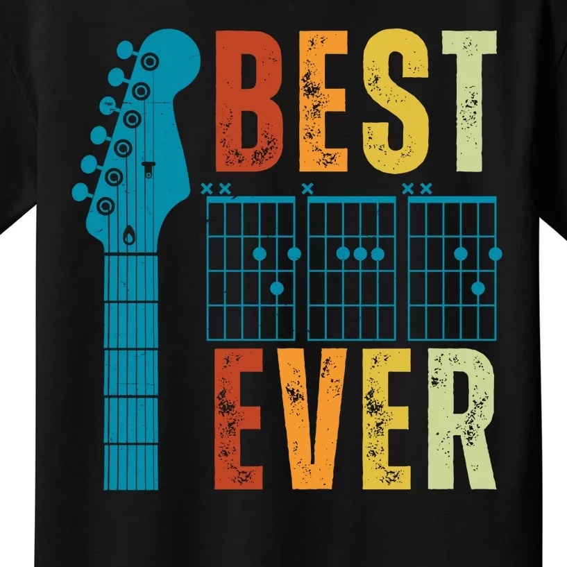 Guitarist Father Best Dad Ever Retro Gift Kids T-Shirt