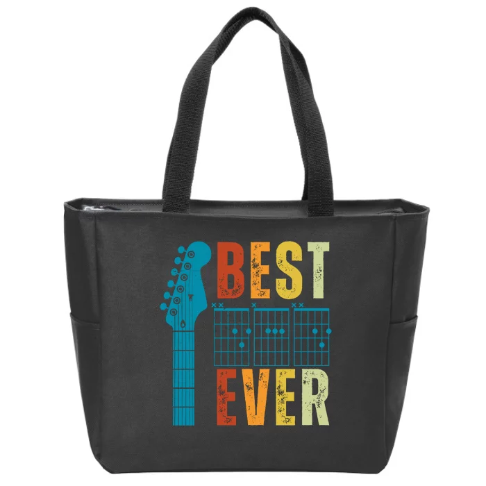 Guitarist Father Best Dad Ever Retro Gift Zip Tote Bag