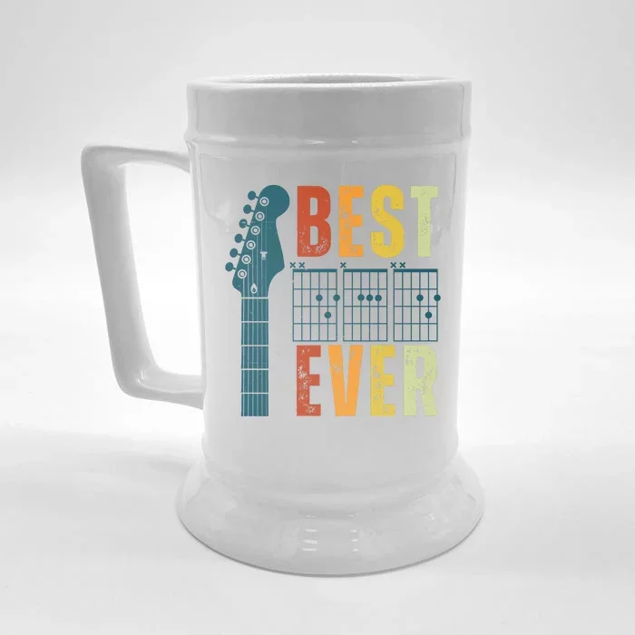 Guitarist Father Best Dad Ever Retro Gift Front & Back Beer Stein