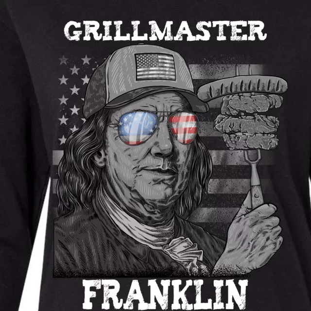 Grillmaster Franklin Ben 4th Of July Usa Bbq Gift Womens Cotton Relaxed Long Sleeve T-Shirt