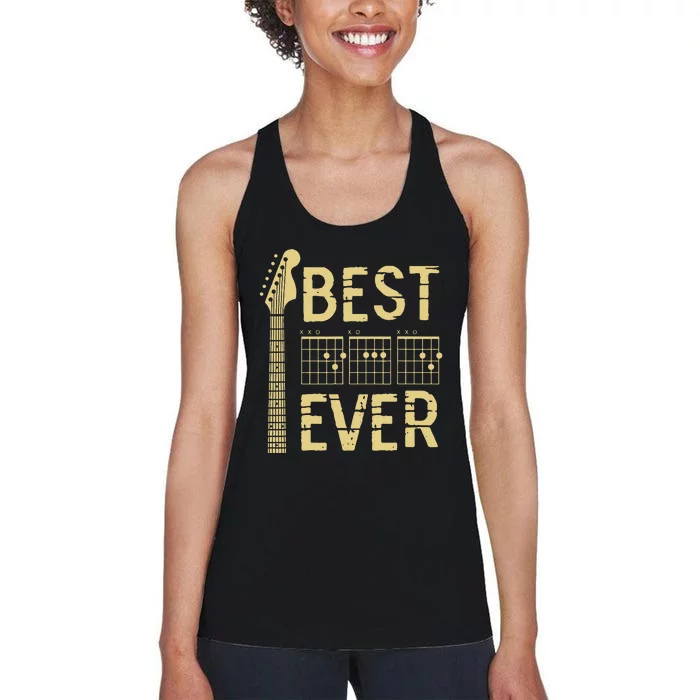 Guitarist Father Best Dad Ever D A D Chord Women's Racerback Tank