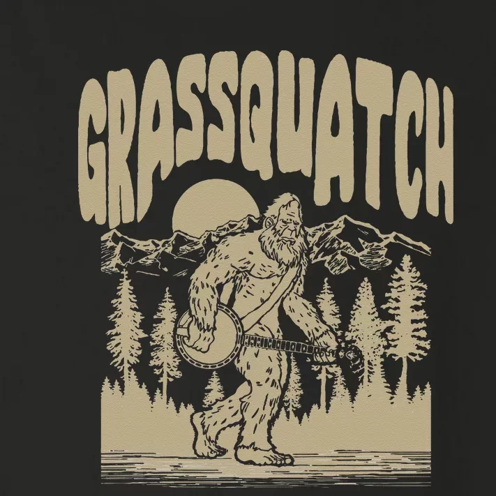 Grassquatch! Funny Bigfoot Banjo Bluegrass Sasquatch Outdoor Toddler Long Sleeve Shirt