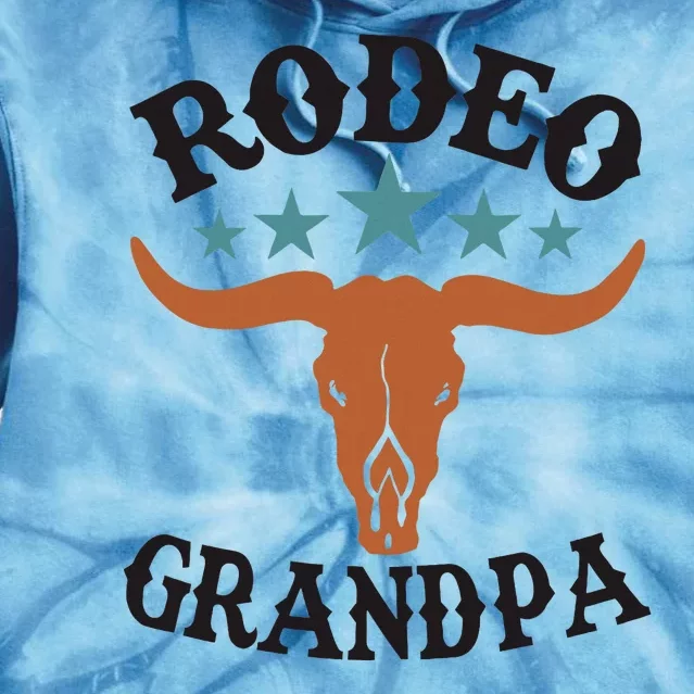 Grandpa First Birthday Cowboy Western Rodeo Party Matching Tie Dye Hoodie