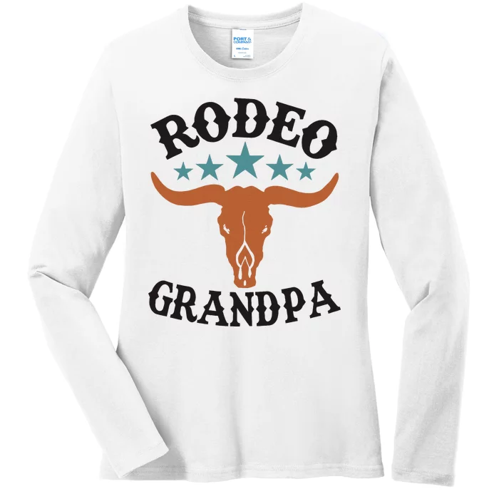 Grandpa First Birthday Cowboy Western Rodeo Party Matching Ladies Long Sleeve Shirt