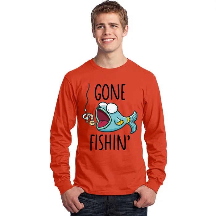 Gone Fishingshirt Boy Girl Funny Fishing Tall Long Sleeve T-Shirt