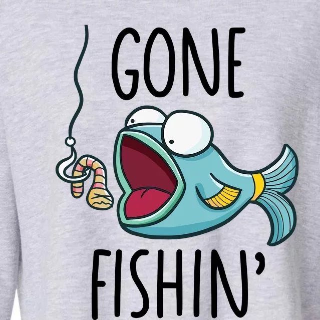 Gone Fishingshirt Boy Girl Funny Fishing Cropped Pullover Crew