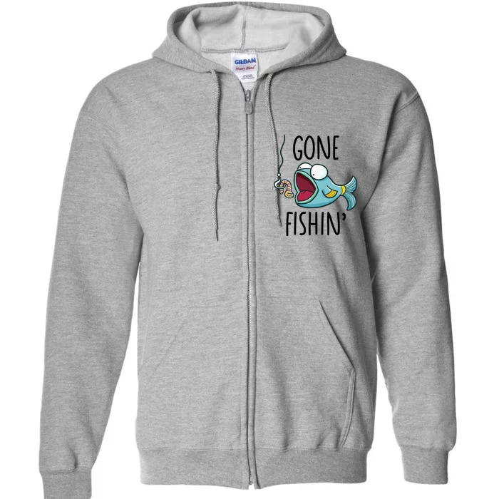 Gone Fishingshirt Boy Girl Funny Fishing Full Zip Hoodie