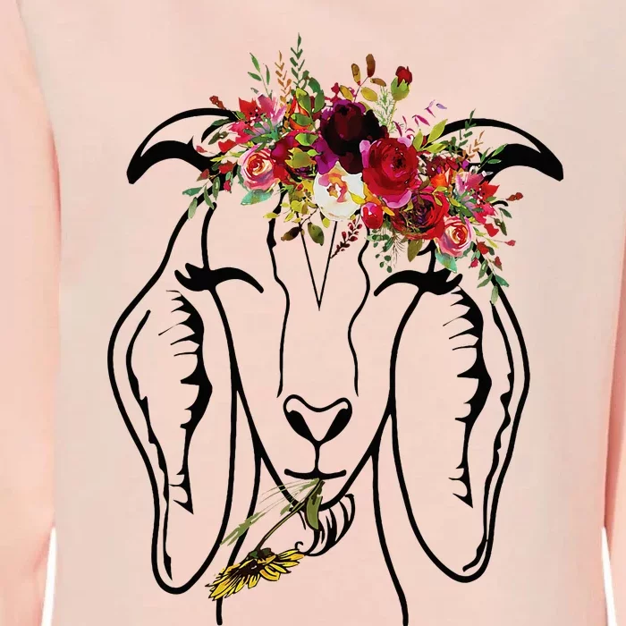 Goats Floral Bandana Headband Farm Animal Goat Graphics Womens California Wash Sweatshirt