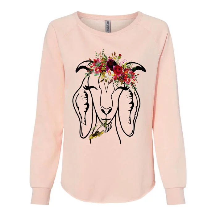 Goats Floral Bandana Headband Farm Animal Goat Graphics Womens California Wash Sweatshirt