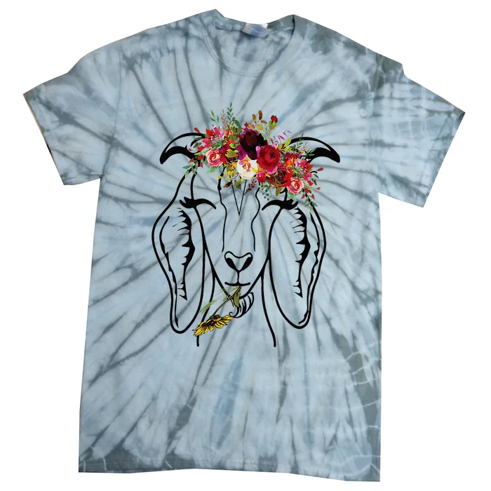 Goats Floral Bandana Headband Farm Animal Goat Graphics Tie-Dye T-Shirt