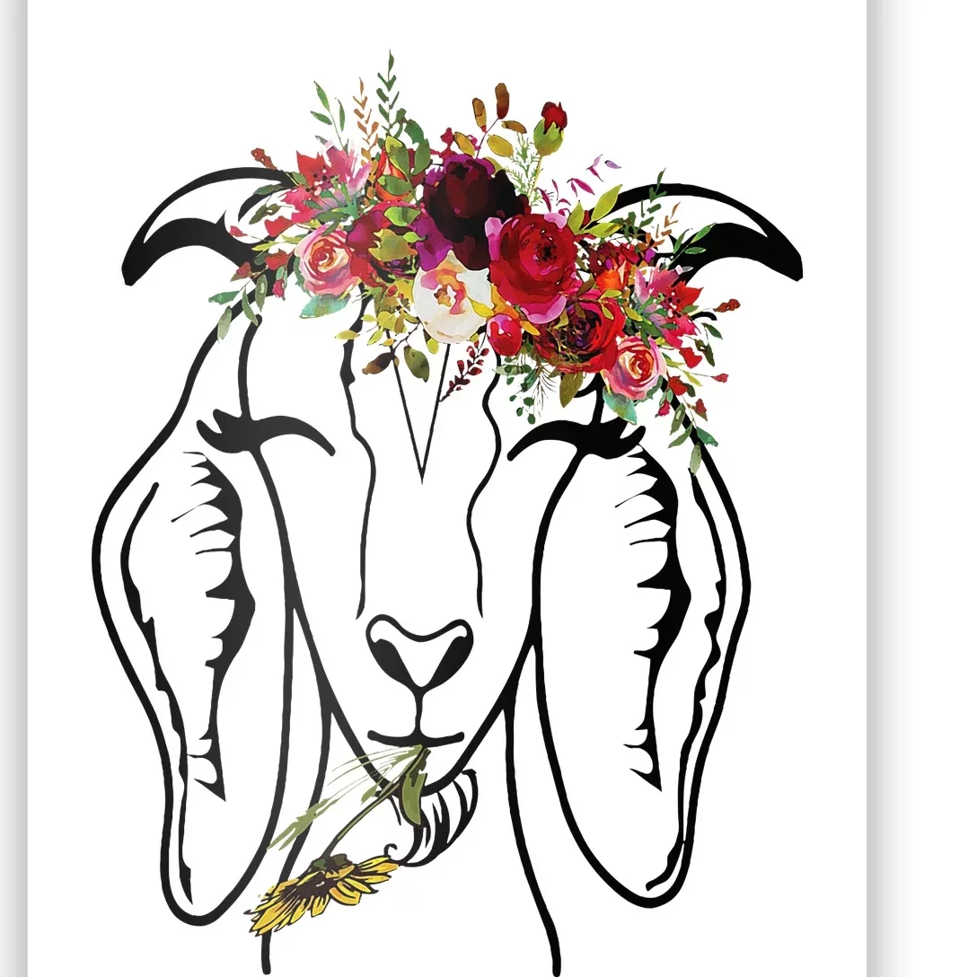 Goats Floral Bandana Headband Farm Animal Goat Graphics Poster