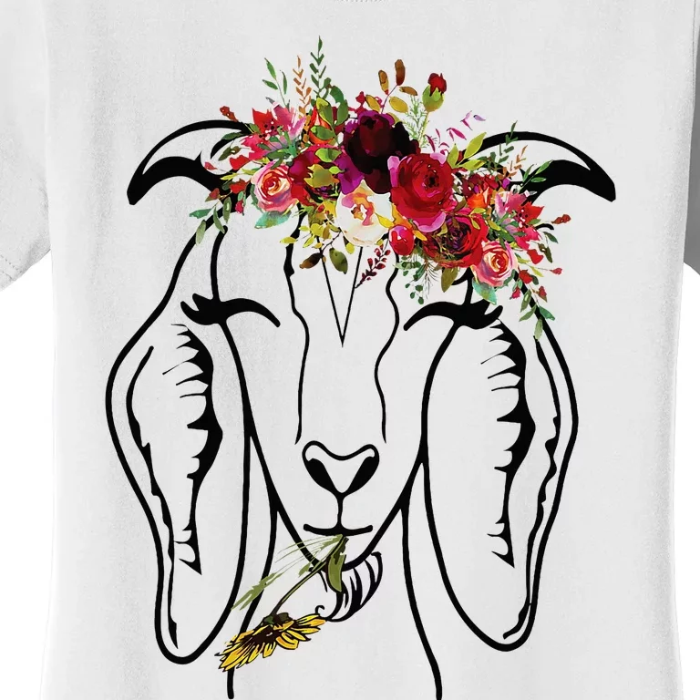 Goats Floral Bandana Headband Farm Animal Goat Graphics Women's T-Shirt