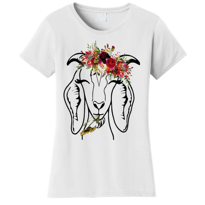 Goats Floral Bandana Headband Farm Animal Goat Graphics Women's T-Shirt