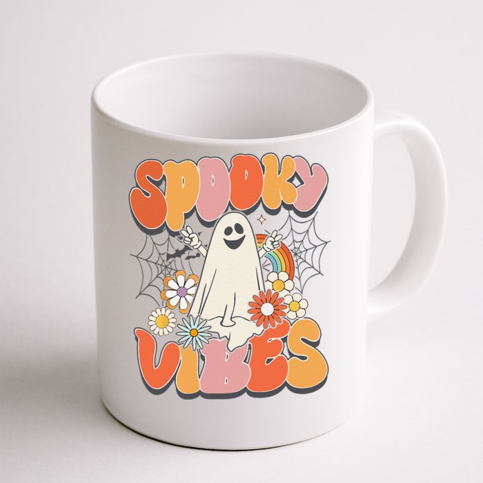 Groovy Floral Boo Spooky Halloween Costume Funny Front & Back Coffee Mug