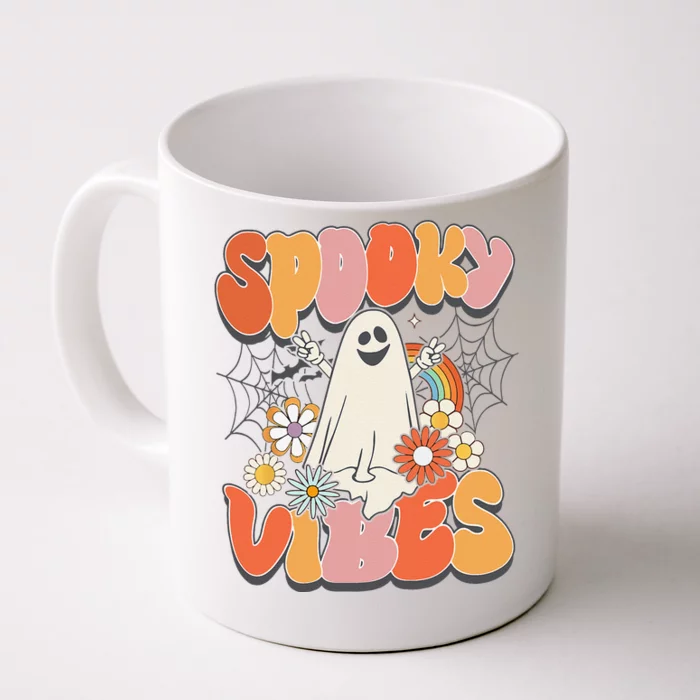 Groovy Floral Boo Spooky Halloween Costume Funny Front & Back Coffee Mug