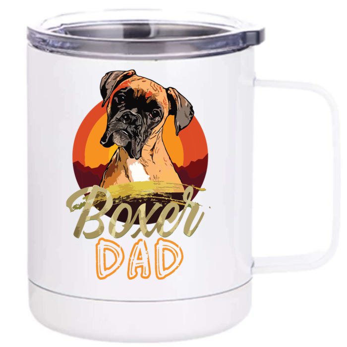 Gift For Boxer Lover Boxer Dad Front & Back 12oz Stainless Steel Tumbler Cup