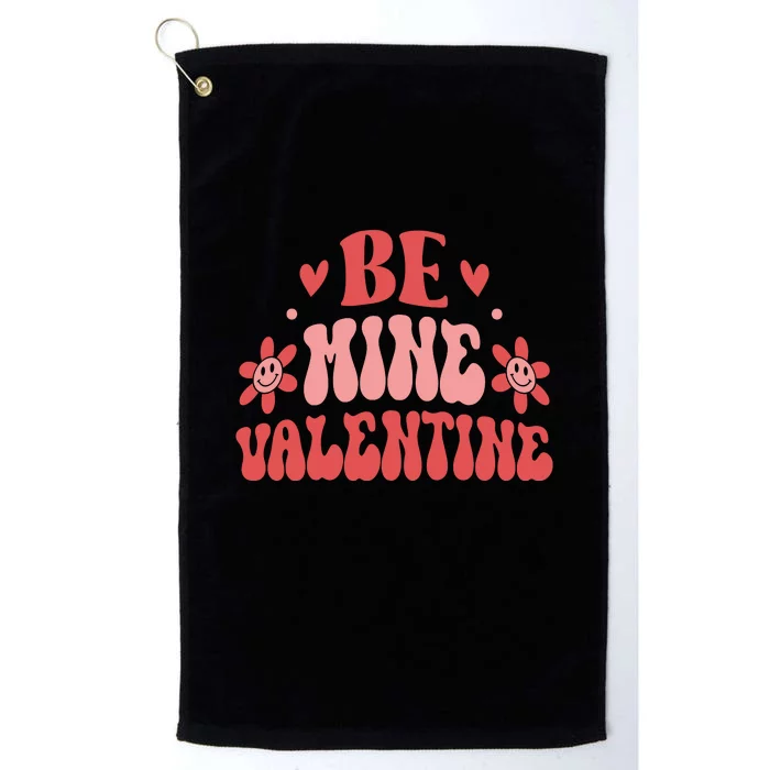 Groovy Funny Be Mine Retro Valentine's Day Gift Platinum Collection Golf Towel