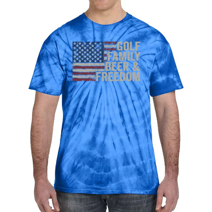 Golf Family Beer And Freedom Vintage Usa Ing Golfer Great Gift Tie-Dye T-Shirt