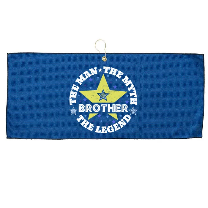 Gifts For Brothers Love My Brother Myth Legend Brother Funny Gift Large Microfiber Waffle Golf Towel