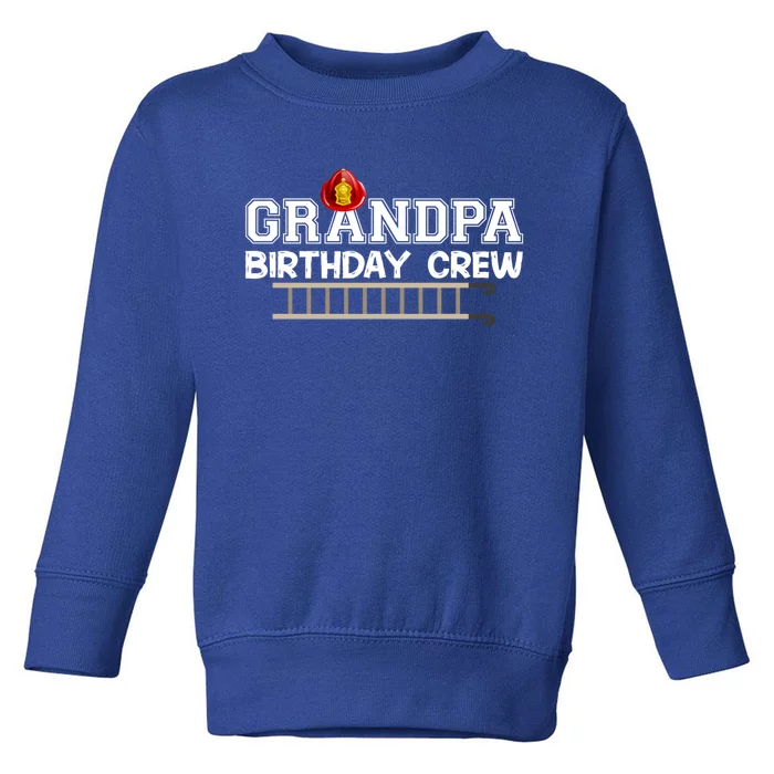 Grandpa Firefighter Birthday Crew Family Matching Fire Truck Gift Toddler Sweatshirt