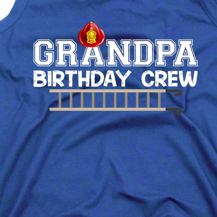 Grandpa Firefighter Birthday Crew Family Matching Fire Truck Gift Tank Top