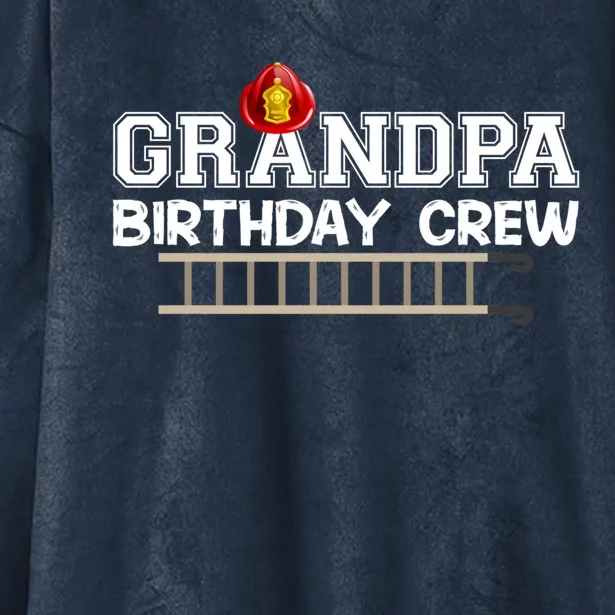 Grandpa Firefighter Birthday Crew Family Matching Fire Truck Gift Hooded Wearable Blanket