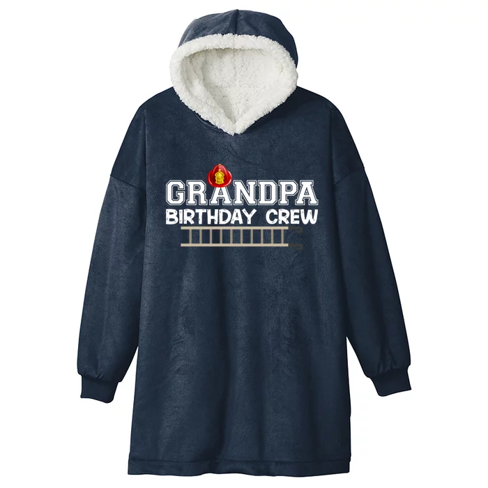 Grandpa Firefighter Birthday Crew Family Matching Fire Truck Gift Hooded Wearable Blanket