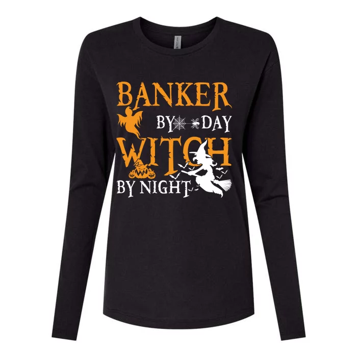 Gifts For Bankers Banker By Day Witch By Night Halloween Womens Cotton Relaxed Long Sleeve T-Shirt