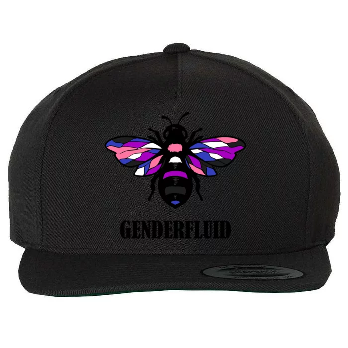 Genderfluid Flag Bee Funny Proud Lgbtq Gender Fluid Pride Gift Wool Snapback Cap