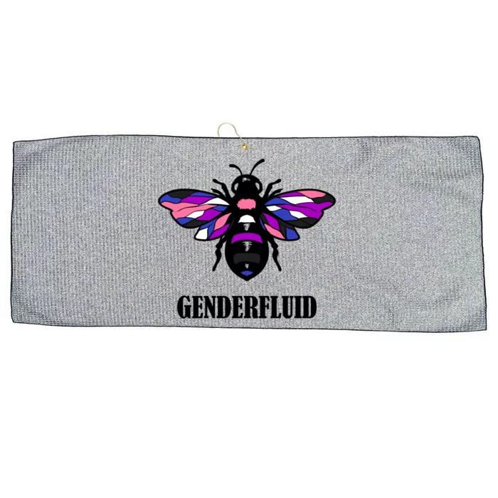 Genderfluid Flag Bee Funny Proud Lgbtq Gender Fluid Pride Gift Large Microfiber Waffle Golf Towel