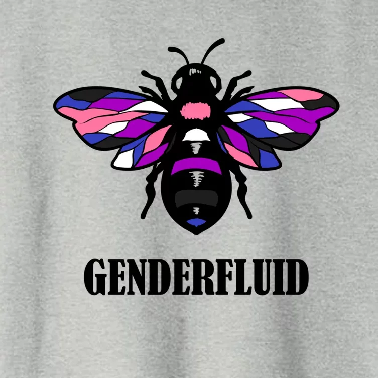 Genderfluid Flag Bee Funny Proud Lgbtq Gender Fluid Pride Gift Women's Crop Top Tee