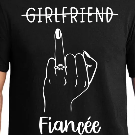 Girlfriend Fiancée Bachelorette Party Engaged Ring Finger Cool Gift Pajama Set