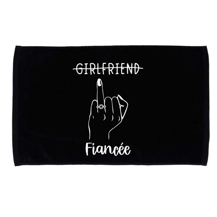 Girlfriend Fiancée Bachelorette Party Engaged Ring Finger Cool Gift Microfiber Hand Towel